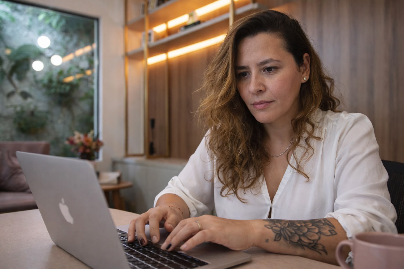Carla Silva em atendimento online, no consult&oacute;rio
